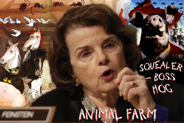 “Animal Farm Constitution:” Feinstein Publicly Accuses C.I.A. of Spying on “Congresscations” (Congress Conversations) - “Four Legs Good, Two Legs Bad” (Lawmakers Above Law/CIA/NSA Not Citizens)