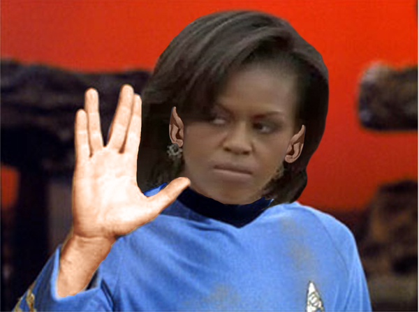 First Lady Michelle Obama Vulcan Death Stare Salute