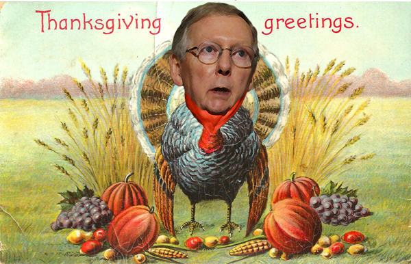 Mitch McConnell Thanksgiving Day Turkey greeting card