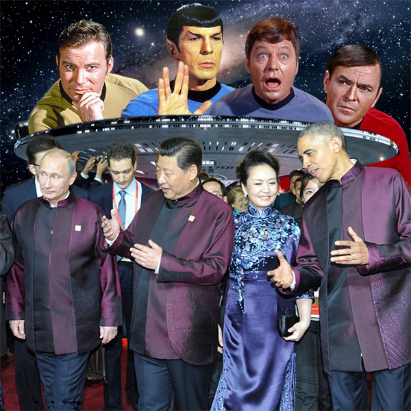 World leaders dress to impress their hosts at Beijing trade gathering, but look more like something out of Star Trek