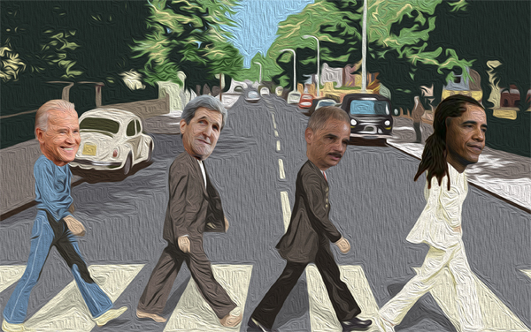 “Maybe Abby Road - not at Paris:” America snubs historic Paris rally (Holder skipped early, Kerry in India and Obama-Biden just stayed home to leave no U.S. presence at anti-terror march joined by global leaders)