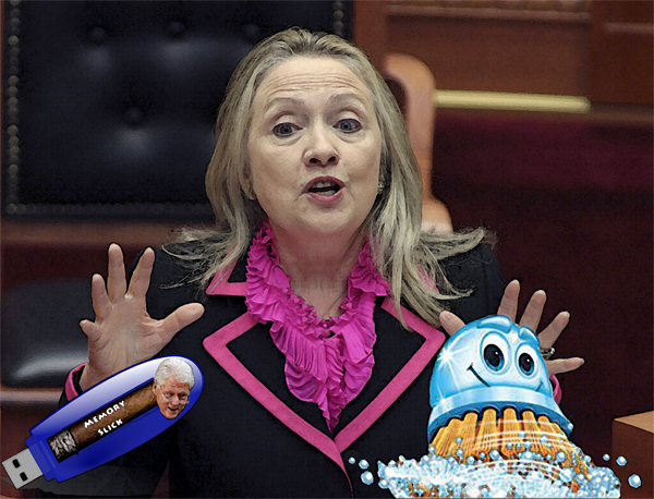 Clinton's Troubled Campaign and Houdini: Lost in the Scandal: Memory Stick and Scrubber
