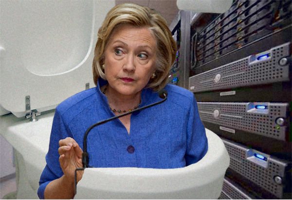 Potty Talk: Hillary's email firm was run from a loft apartment with its servers in the BATHROOM, raising new questions over security of sensitive messages she held