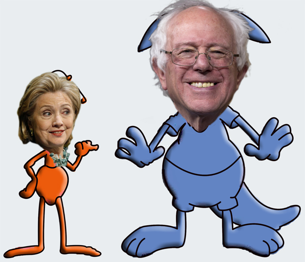 Reduced to a Cartoon Character, Bernie Sanders: Ant and the Aardvark