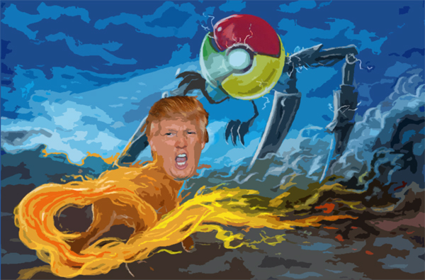 >Google Crome vs Donald Trump: Google Chrome Filter Blocks Donald Trump From Your Internet