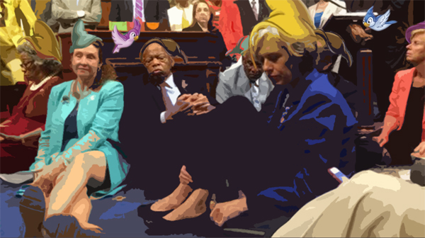 Democrats end 25-hour gun control sit-in of Congress that nearly came to BLOWS and walk out to cheering crowd