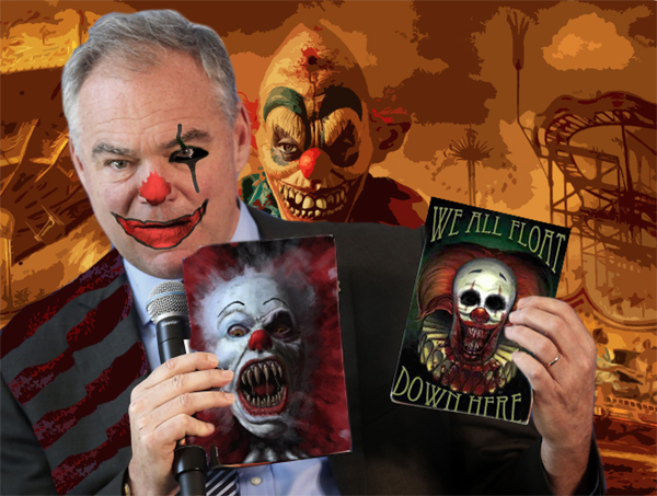 CREEPY KAINE EDITION! KAINEWRECK!!!: No Encores for Tim Kaine’s Creepy Clown Act