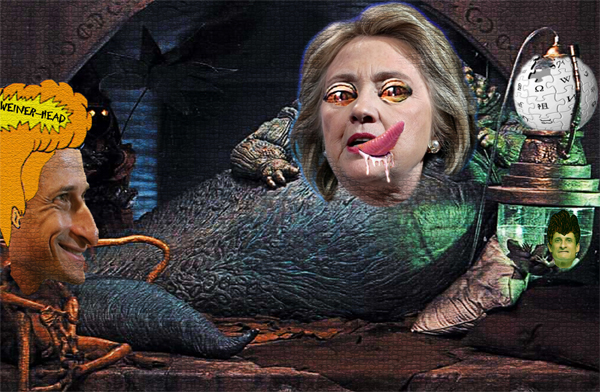 Hillary The Hutt: Give me your Wiki, your FBI and your Weiner