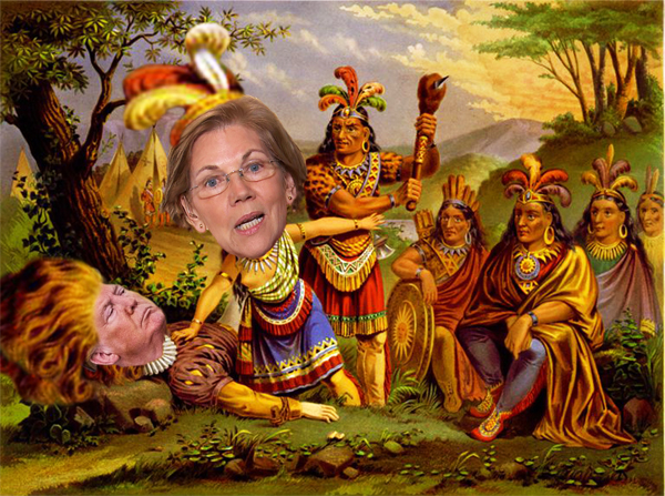 Elizabeth Warren as Pocahontas - “Save Trump for Me and Impeachment:” Elizabeth Warren tells slain Mollie Tibbets' family that we need to focus on “real problems”, like reuniting immigrant families
