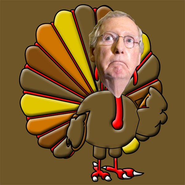 Not Unlike WKRP's TURKEY DROP “TURKEYS AWAY (No, turkeys can’t fly):” “Deep State and Deep Baked” Mitch McConnell has flown for the Coup d'éta