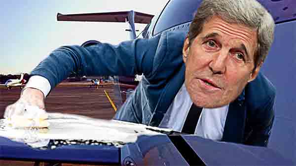 John F. Kerry Washing His Privte Jet