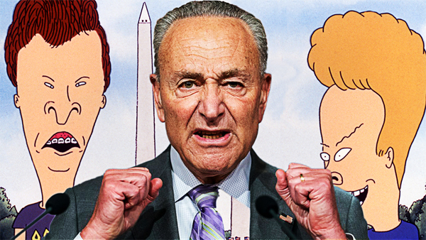 Chuck E. Schumer with Beavis and Butt-Head “Inciting an Erection:” House Impeachment Manager Rep. Jamie Raskin Presents Democrat Argument in Video That Begins with Trump Speaking to the crowd saying “March To The Capitol” But Edits Out “Peacefully and Patriotically”