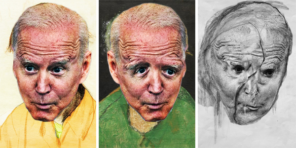 Biden's Cognitive Synrone Disorder Self Portrait, Three Stages Of Tragic Demise