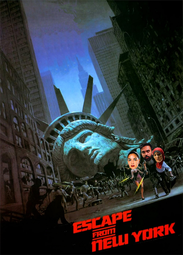 Escape From New York The Commies Are Coming (Left to Right: New York Rep. Alexandria Ocasio-Cortez (AOC); New York City Mayor-elect Zohran Mamdani; Political Activist Linda Sarsour;) (click to enlarge)