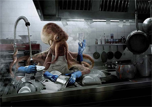 Octopus Dishwasher