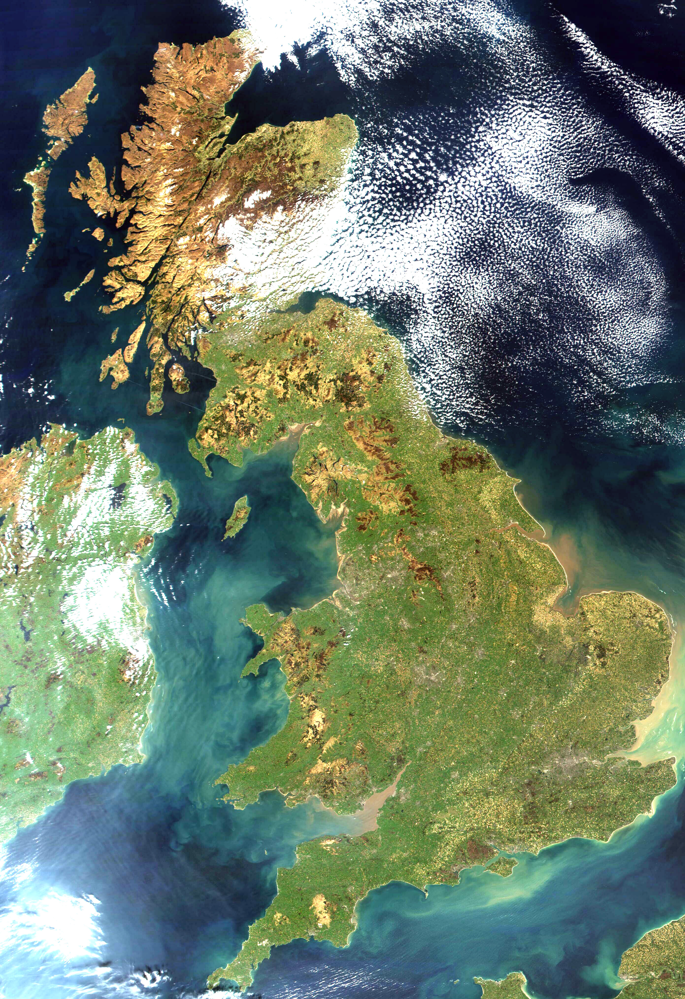 Satellite image of Great Britain and Northern Ireland, credit NASA / GSFC