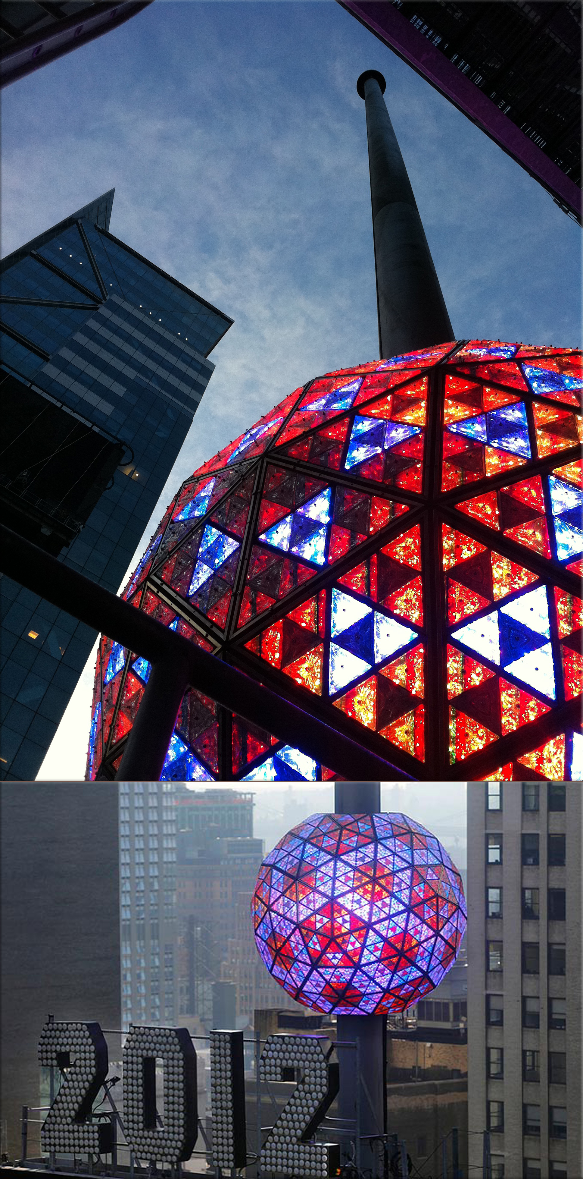 New Year's Eve celebration Times Square ball drop (test), in New York, New York