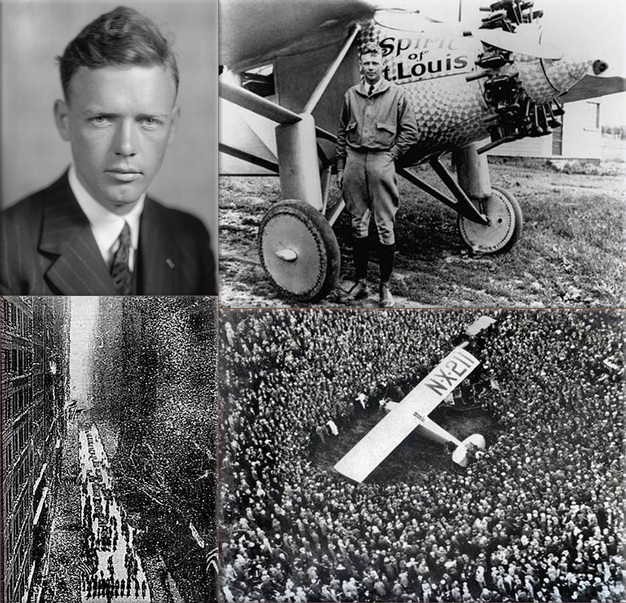Charles Lindbergh (February 4, 1902 – August 26, 1974) (nicknamed 'Slim', 'Lucky Lindy' and 'The Lone Eagle') was an American aviator, author, inventor, explorer, and social activist (Lindbergh emerged suddenly from virtual obscurity to instantaneous world fame as the result of his Orteig Prize-winning solo non-stop flight on May 20–21, 1927, from New York's Long Island to Le Bourget Field in Paris, France, a distance of nearly 3,600 statute miles (5,800 km), in the single-seat, single-engine purpose built Ryan monoplane Spirit of St. Louis)