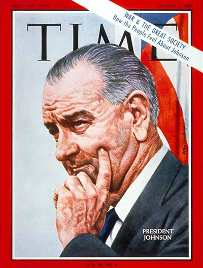 United States President Lyndon B. Johnson proclaims his 'Great Society' during his State of the Union address