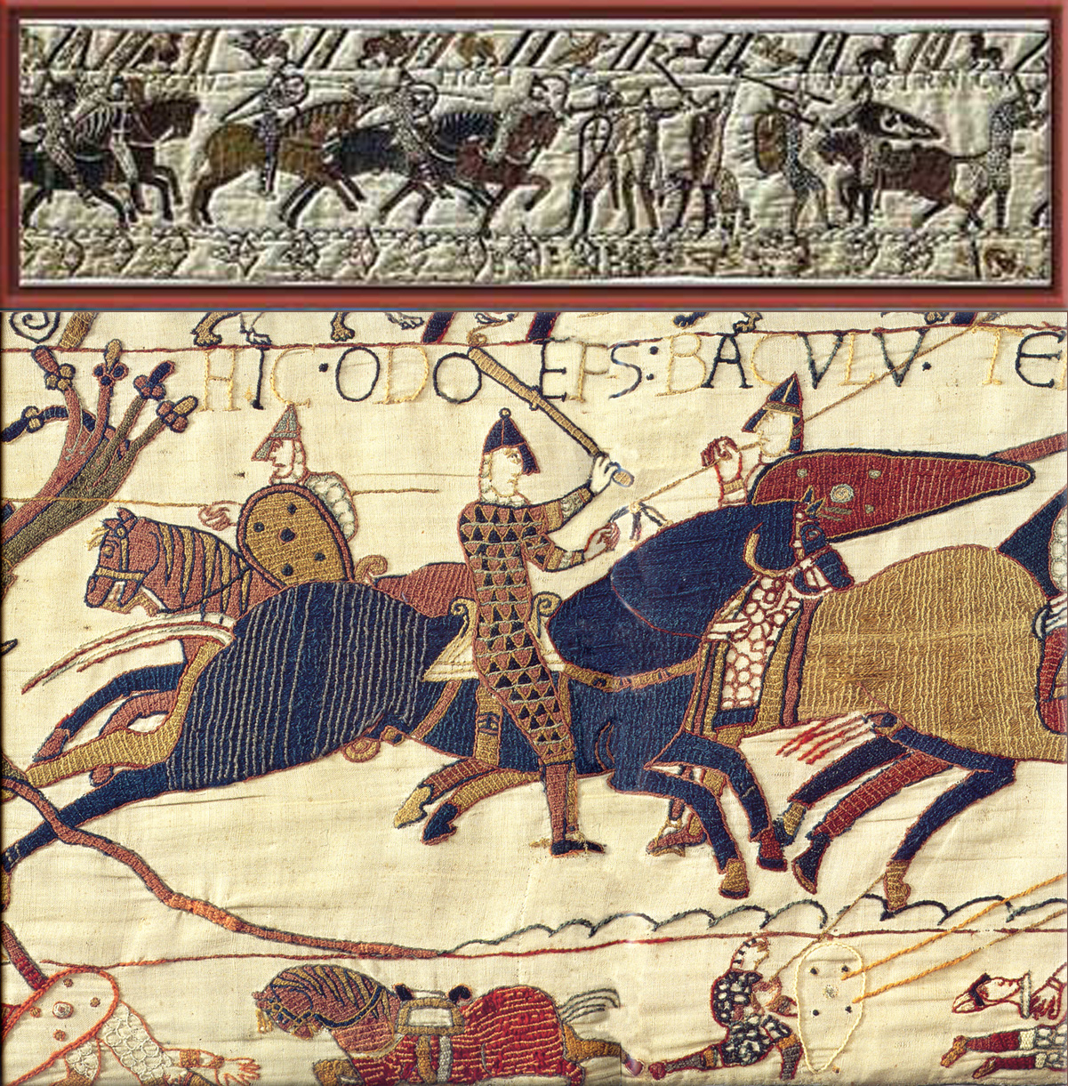 Bayeux Tapestry embroidered cloth depicting the Battle of Hastings and the events leading up to the Norman Conquest of England