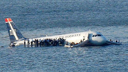US Airways Flight 1549, AirBus A320. Crashed in Hudson River. January 15, 2009, credit Brendan Modermid / Reuters