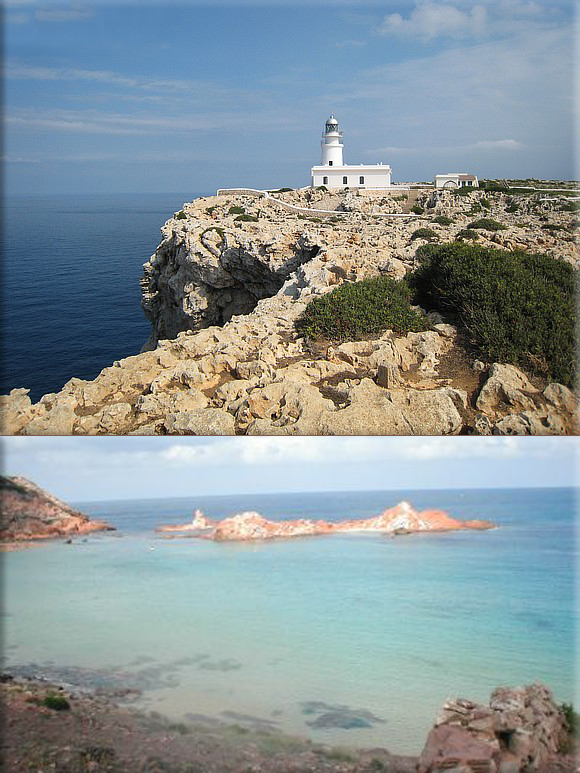 Minorca - Cap de Cavalleria (The Cap lighthouse from cavalry, steep - to on the sea)