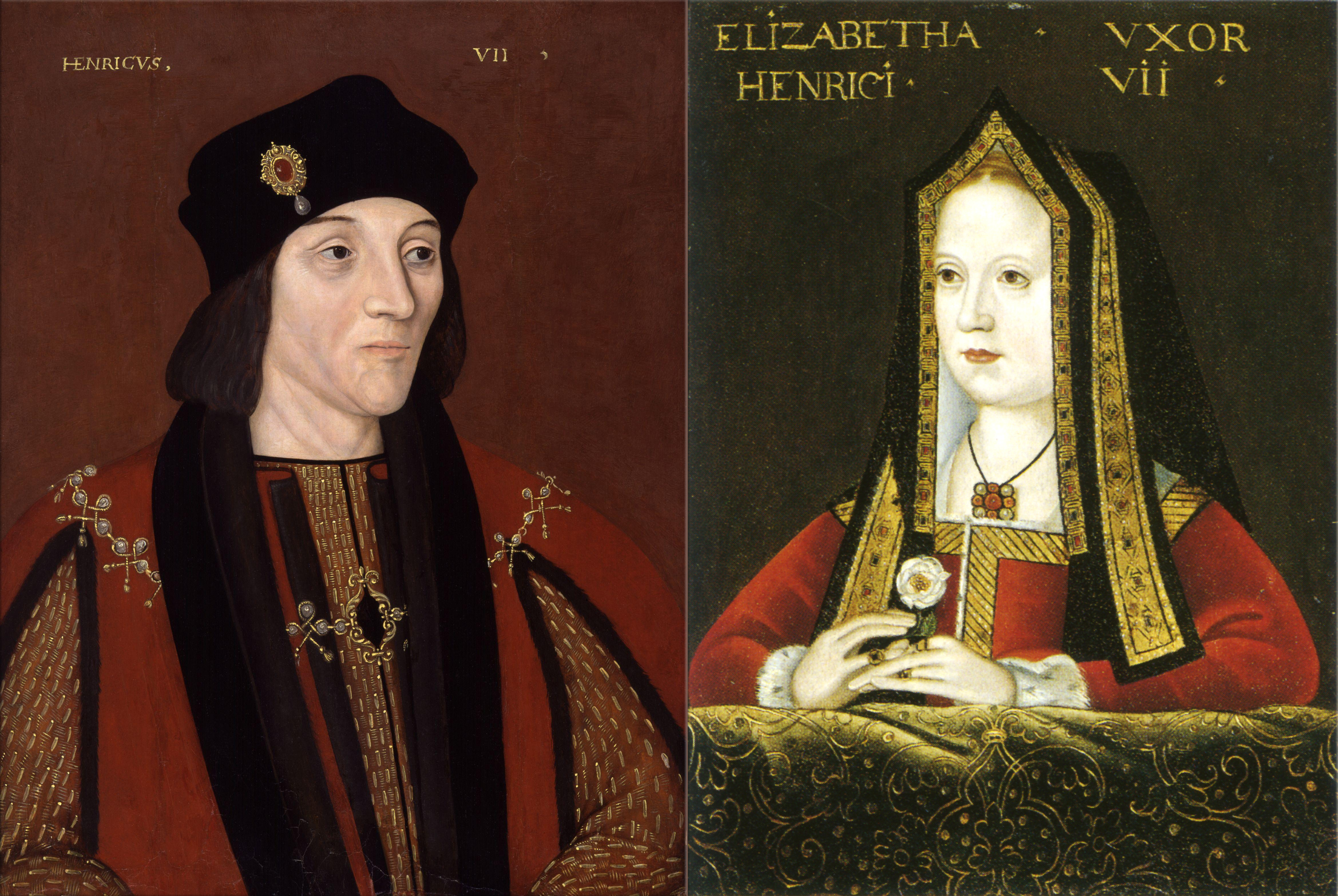 Henry VII of England (Late 16th century copy of a portrait of Henry VII); Elizabeth of York (A portrait of Elizabeth is thought to be the basis for the queen's picture found in a deck of cards)