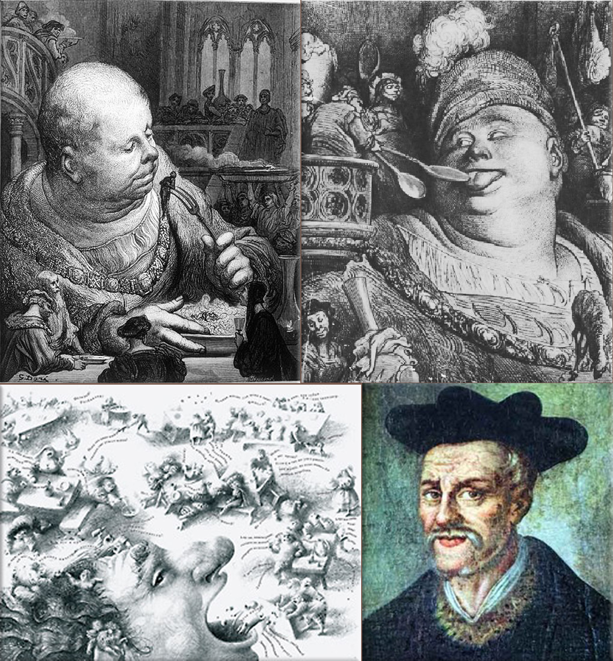 Drawings for Gargantua and Pantagruel; François Rabelais