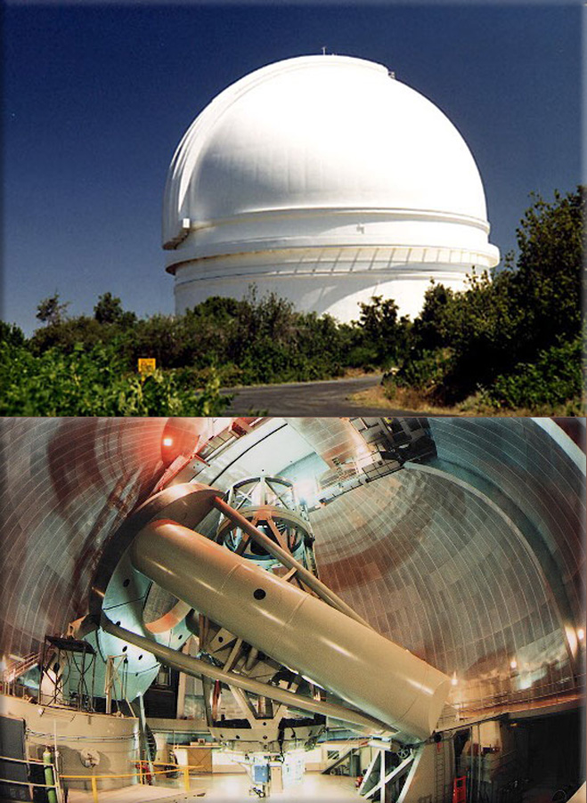 The Hale Telescope is a 200-inch (5.1 m), f/3.3 reflecting telescope at the Palomar Observatory in California, named after astronomer George Ellery Hale