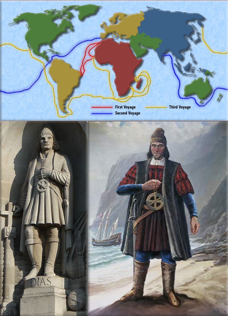 Bartolomeu Dias: a nobleman of the Portuguese royal household, was a Portuguese explorer (He sailed around the southernmost tip of Africa in 1488, the first European known to have done so)