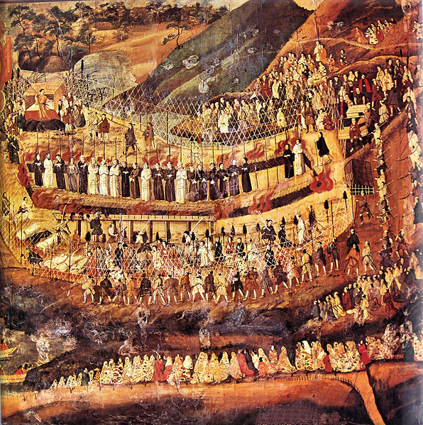 The Christian martyrs of Nagasaki. 16-17th century Japanese painting