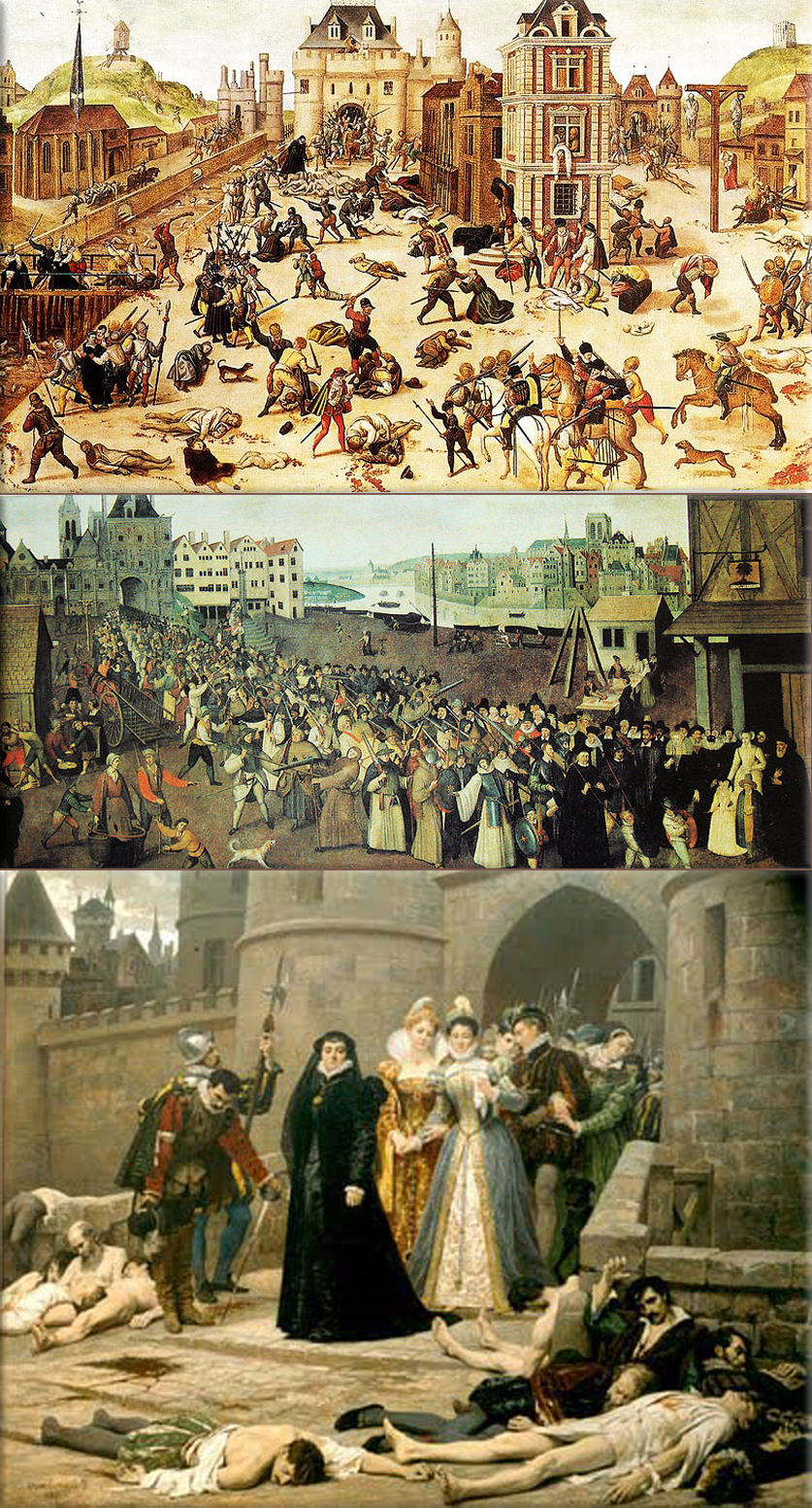 The French Wars of Religion (1562–98): Period of civil infighting and military operations, primarily fought between French Catholics and Protestants (Huguenots) (The conflict involved the factional disputes between the aristocratic houses of France, such as the House of Bourbon and House of Guise (Lorraine), and both sides received assistance from foreign sources)
