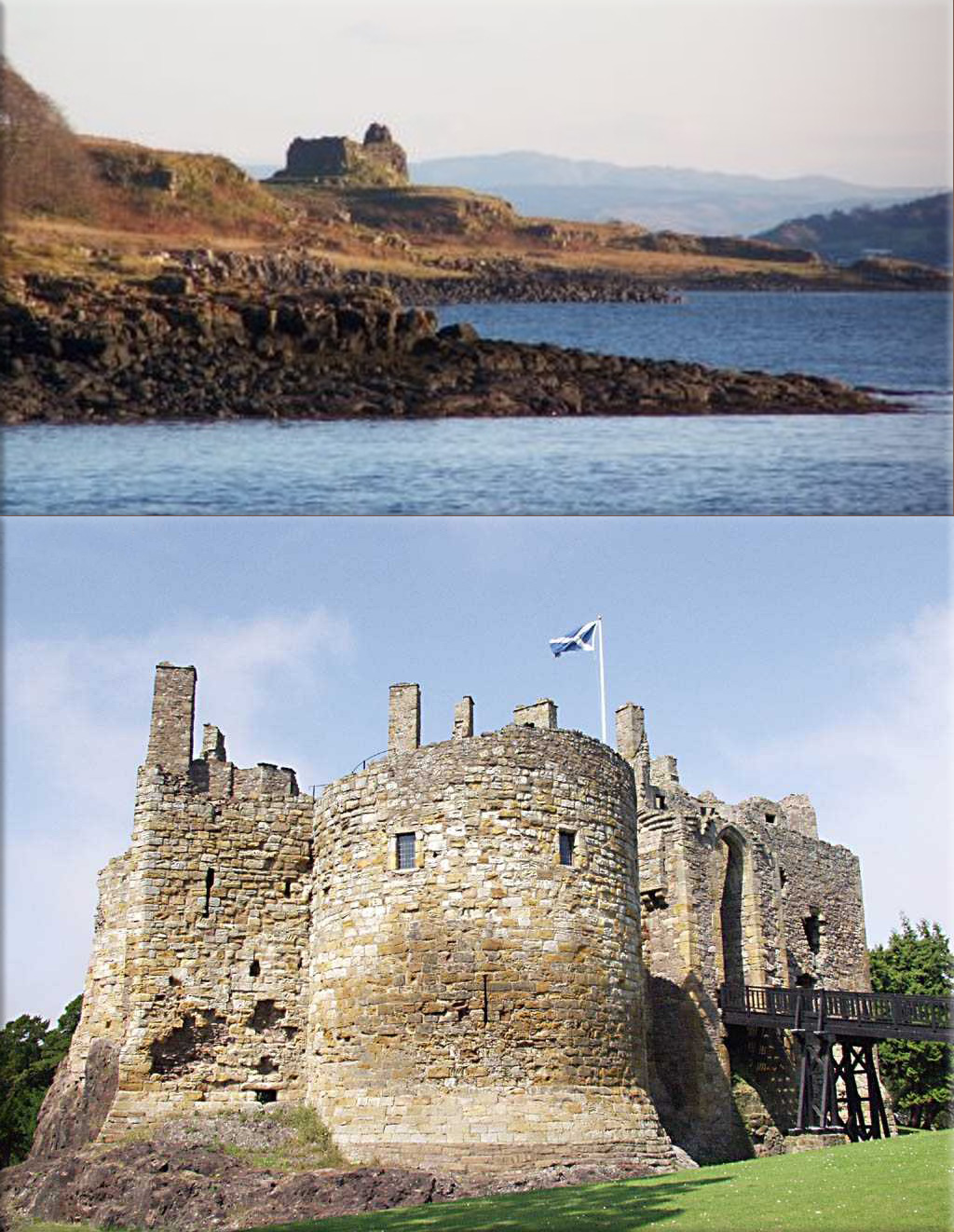 The Scottish lords agreed to join with Edward IV of England at Ardtornish Castle; Dirleton Castle, medieval fortress in the village of Dirleton, East Lothian, Scotland
