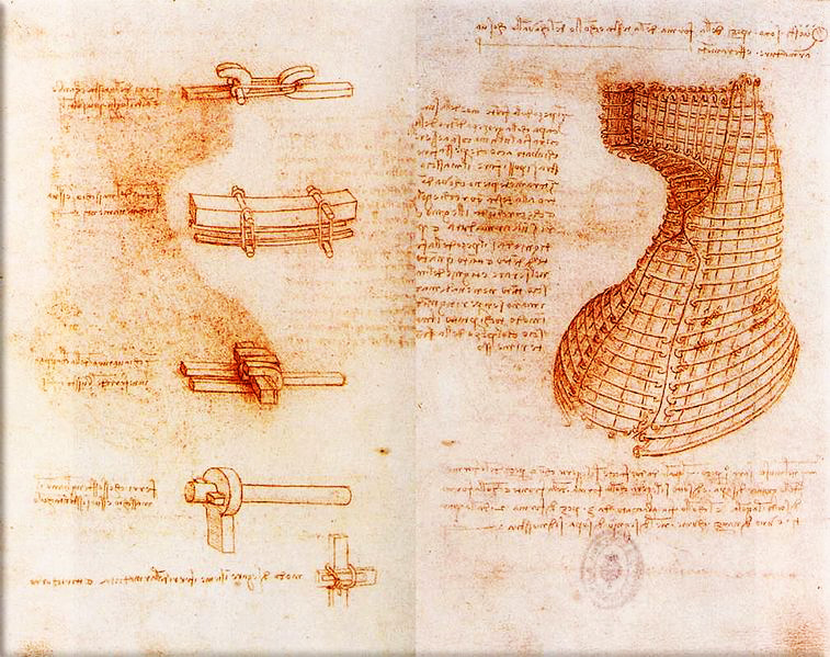 Double manuscript page on the Sforza monument (two manuscripts by Leonardo da Vinci which were discovered in the Biblioteca Nacional de España in Madrid)