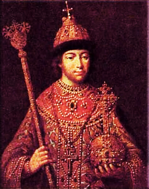Michael I Feodorovich Romanov, Tsar of Russia, 1613 wearing coronation robes