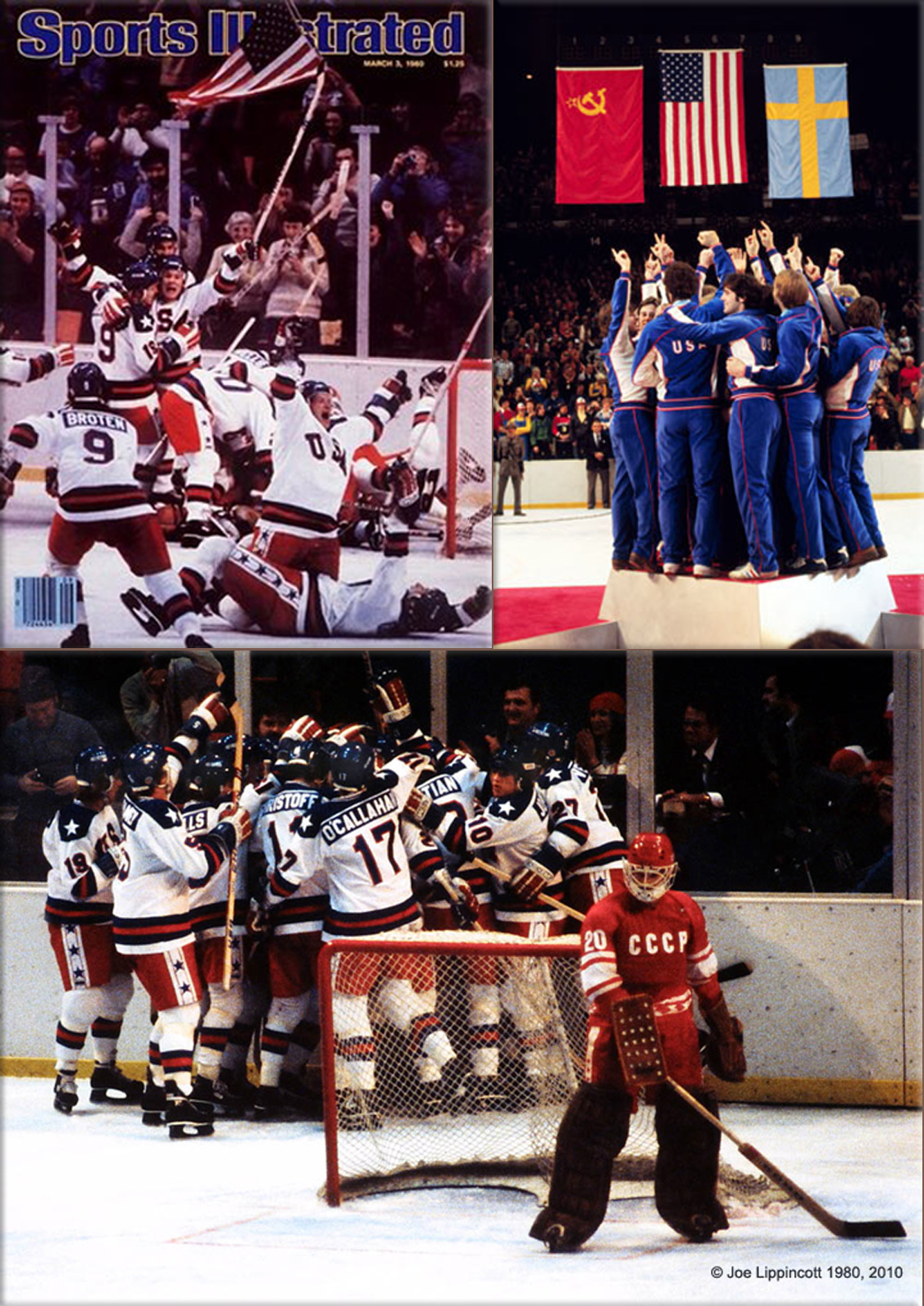 Miracle on Ice: 1980 Winter Olympics at Lake Placid, New York; The March 3, 1980 cover of Sports Illustrated ran without any accompanying captions or headlines ● The U.S. Olympic Hockey Team Defeated the heavy favored, four time Olympic Gold winning Soviet Union Hockey Team in the XIII Winter Olympics