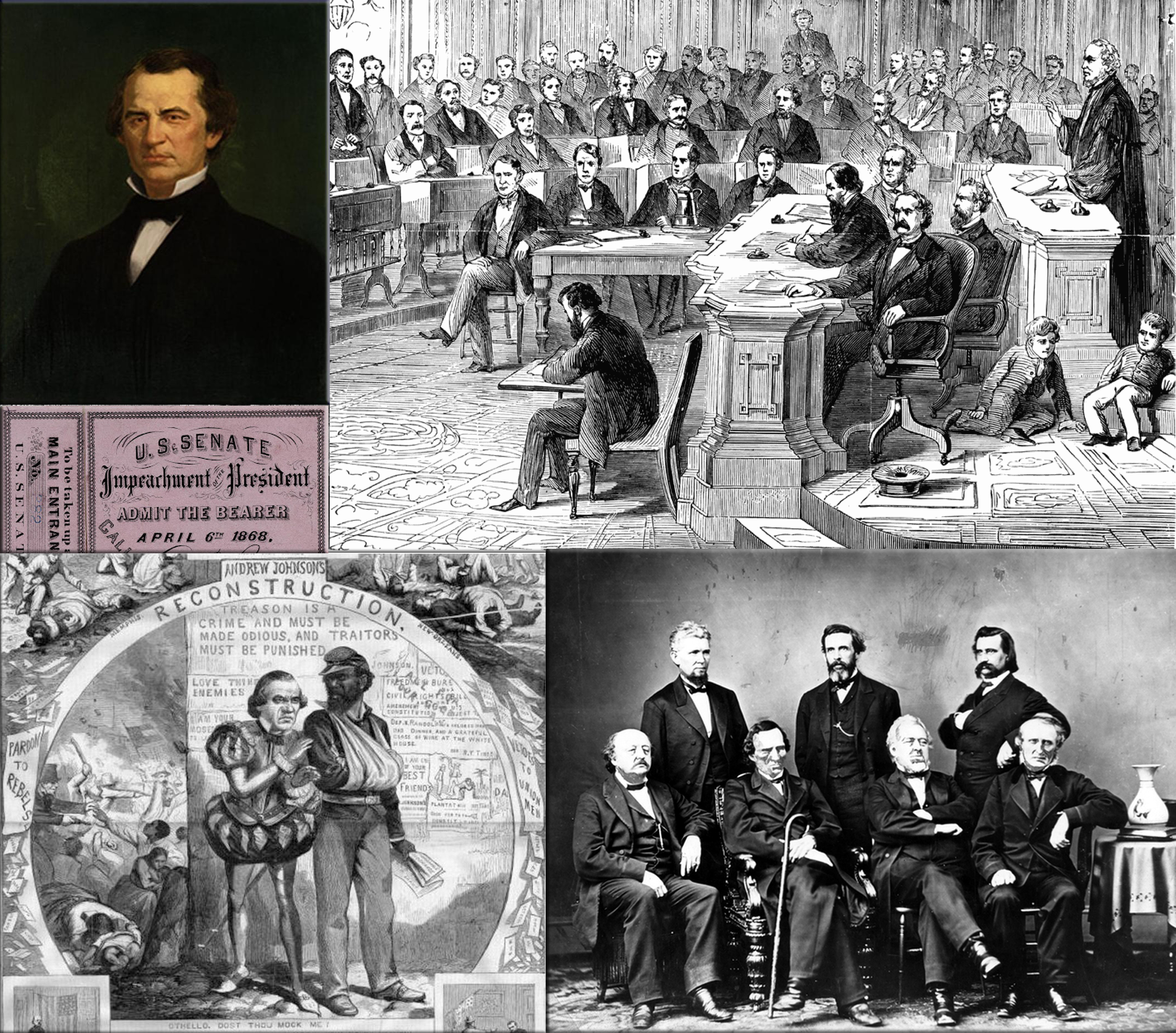 Andrew Johnson (December 29, 1808 – July 31, 1875), 17th President of the United States (1865–1869) (As Vice President of the United States in 1865, he succeeded Abraham Lincoln following his assassination)