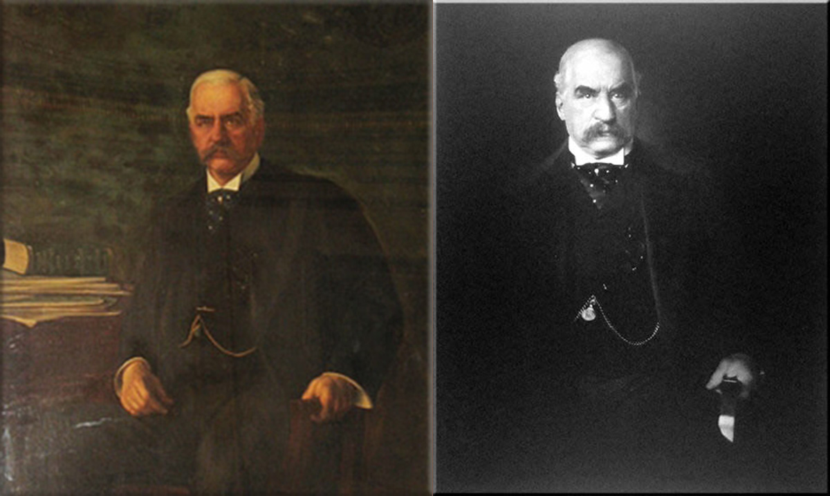 Club painting of J. P. Morgan, first President of the Metropolitan Club ● J. P. Morgan, photographed by Edward Steichen in 1903 ● J. P. Morgan, who pledged large sums of his own money, and convinced other New York bankers to do the same, to shore up the banking system