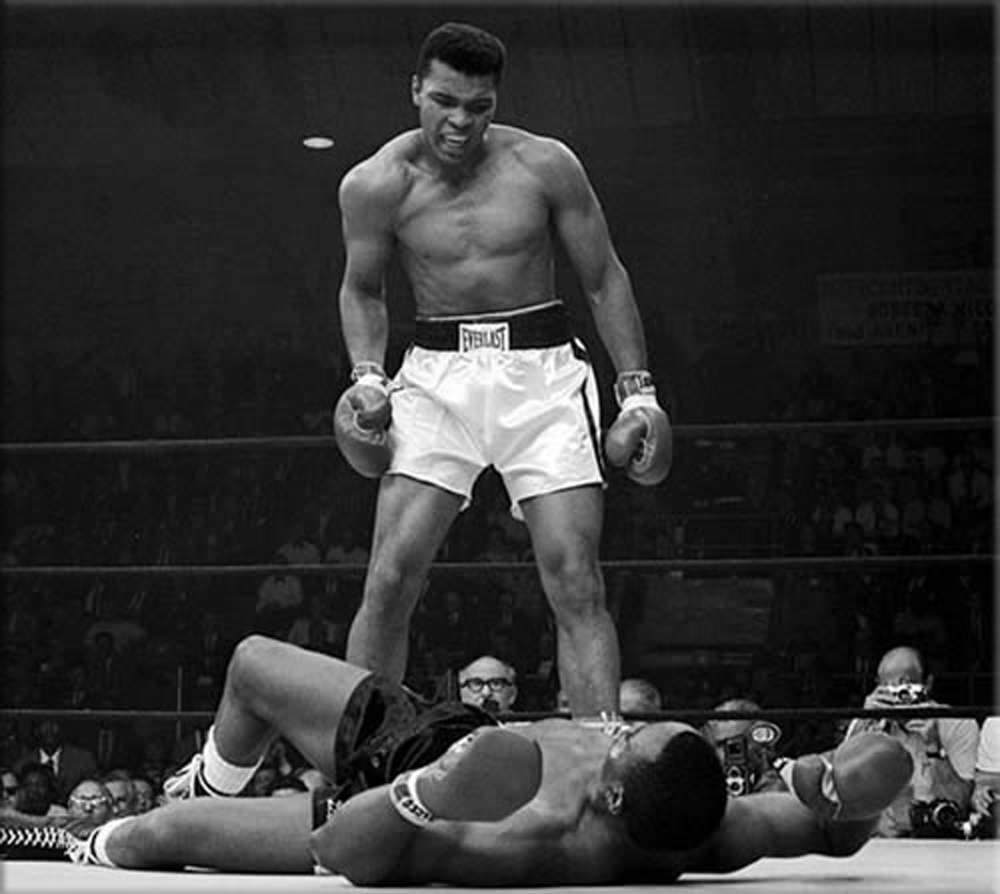 Muhammad Ali won the heavyweight championship with a 7th round TKO of Sonny Liston on February 25, 1964 in Miami