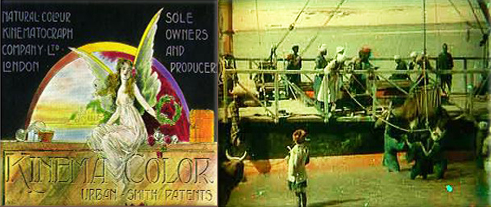 Kinemacolor was the first successful color motion picture process, used commercially from 1908 to 1914 - It was invented by George Albert Smith of Brighton, England in 1906: Kinemacolor poster ● 1911 Kinemacolor recreated from original materials