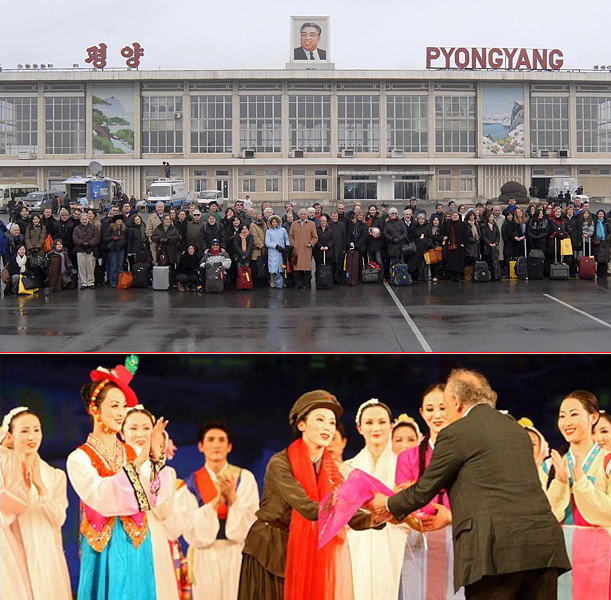 The New York Philharmonic performs in Pyongyang, North Korea; this is the first event of its kind to take place in North Korea.