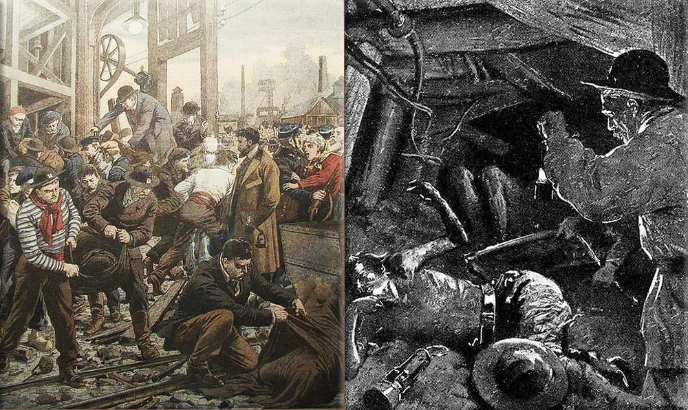 The Courrières mine disaster, Europe's worst ever, kills 1099 miners in Northern France on March 10th, 1906