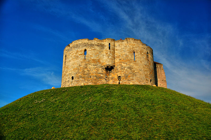 York Castle: Yorkshire, England; Clifford's Tower, the keep of York Castle