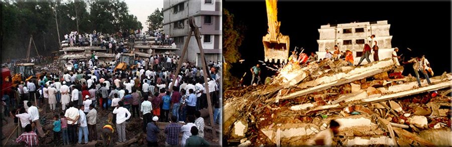 More than 70 people are killed in a building collapse in Thane, India