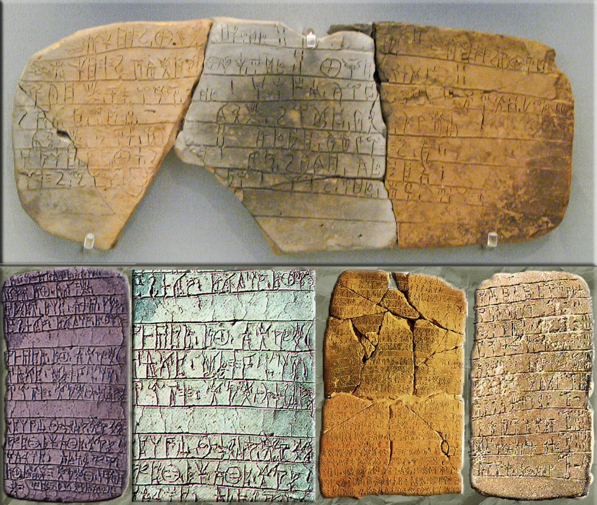 Archaeologists in Knossos, Crete, discover a large cache of clay tablets with hieroglyphic writing in a script they call Linear B