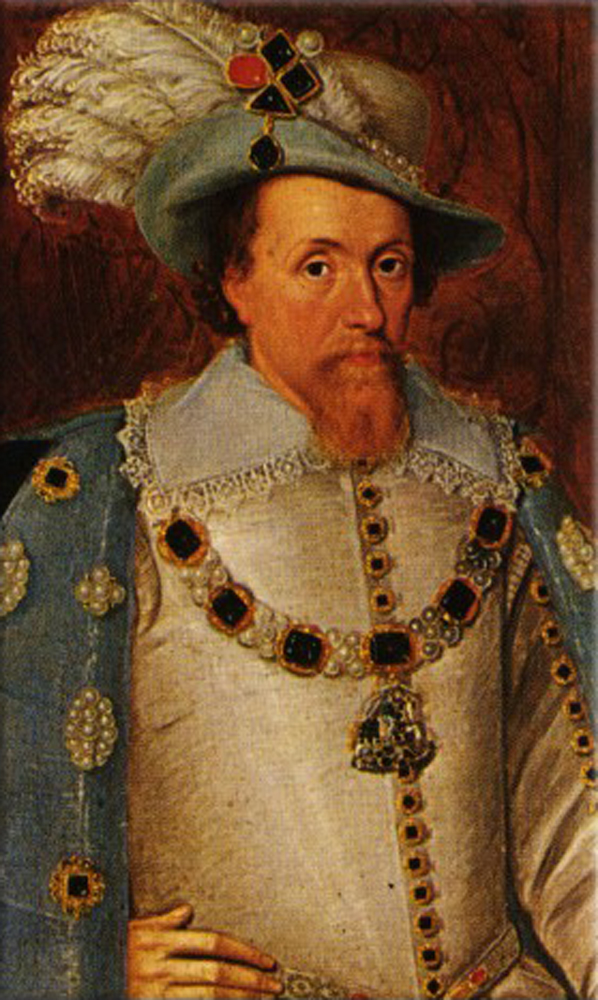 James VI and I (June 19, 1566 – March 27, 1625) King of Scotland as James VI from July 24, 1567 and King of England and Ireland as James I from the union of the English and Scottish crowns on March 24, 1603 until his death