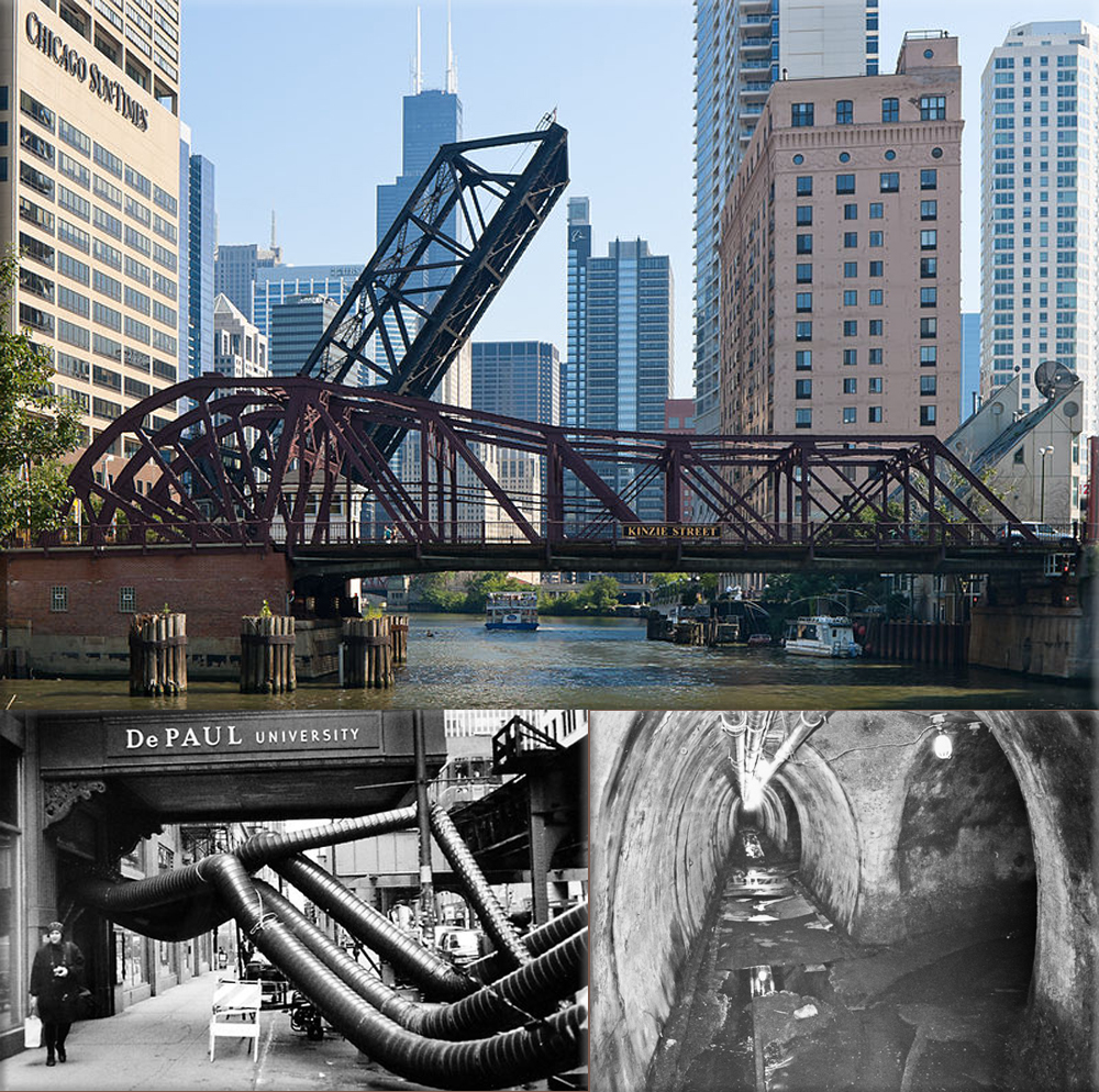 The Chicago flood occurred on April 13, 1992, when the damaged wall of a utility tunnel beneath the Chicago River opened into a breach which flooded basements and underground facilities throughout the Chicago Loop with an estimated 250 million US gallons (950,000 m3) of water