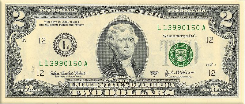 The United States Treasury Department reintroduces the two-dollar bill as a Federal Reserve Note on Thomas Jefferson's 233rd birthday as part of the United States Bicentennial celebration