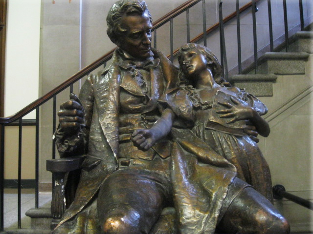 Thomas Gallaudet and Alice Cogswell (by Daniel Chester French, in the University of Illinois main research library. French (1850-1931))