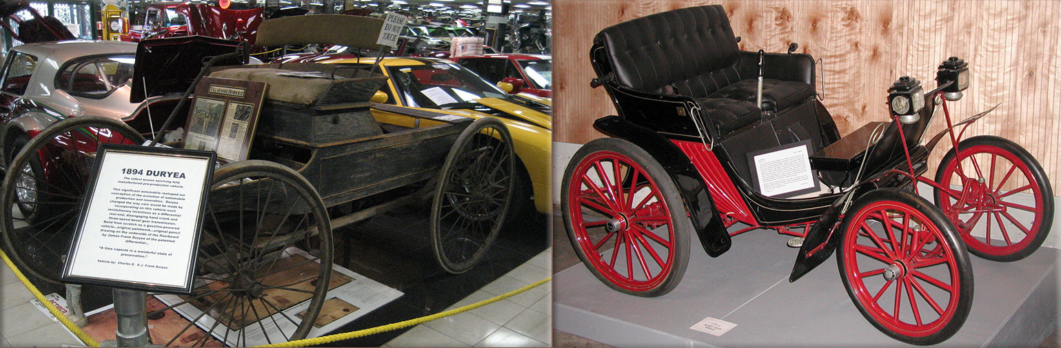1894 Duryea Automobile at the Tallahassee Antique Car Museum ● Duryea four-wheeler, manufactured in Reading, PA, in 1901. credit: Courtesy of the Boyertown Museum of Historic Vehicles